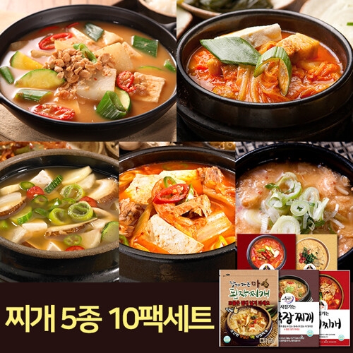 시집가는농산 5종10팩세트 김치찌개2종 된장찌개 콩비지 청국장_이미지
