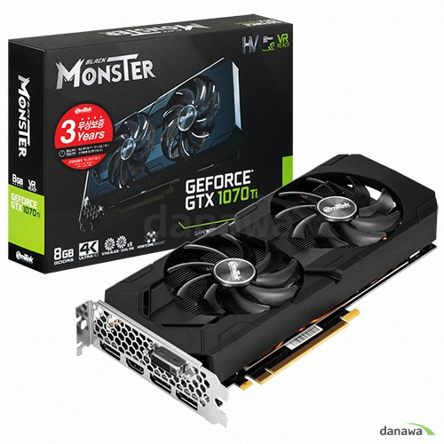 이엠텍 HV 지포스 <b>GTX1070</b> Ti BLACK MONSTER D5 8GB
