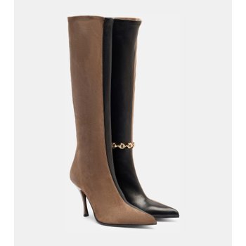 로에베 Comic 레더 스웨이드 니하이 부츠 P01118187_이미지