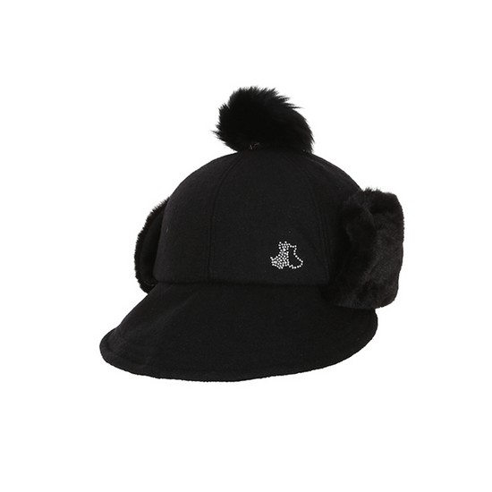 블랙앤화이트 보아털 귀도리 볼캡 8442LXAV_BLACK_이미지