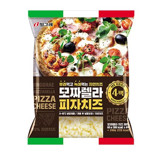 빙그레 모짜렐라 피자 치즈 240g (6개)_이미지