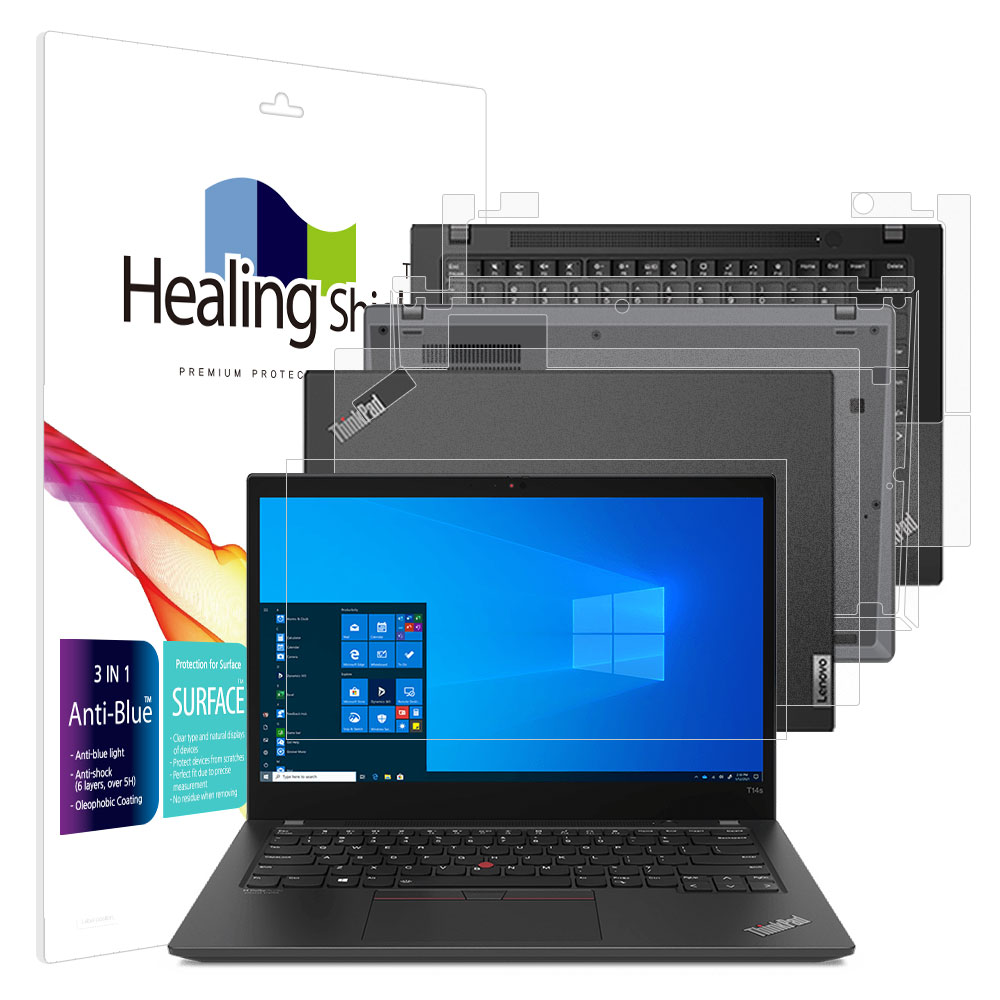 폰트리 힐링쉴드 레노버 씽크패드 T14s Gen2 블루라이트차단 (액정보호필름 + 외부보호필름 3종 세트)_이미지