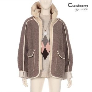 커스텀<b>에이블</b> 세일/패플 레이어드 무스탕 집업자켓_<b>C</b>2011MU001D