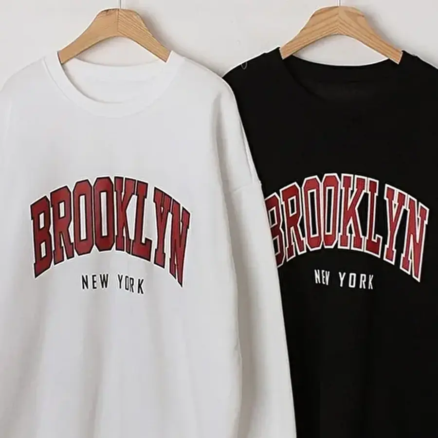 셀러허브 패션 브루클린 기모 나염 맨투맨 312O835S 빅사이즈 여성의류 11912998A_이미지