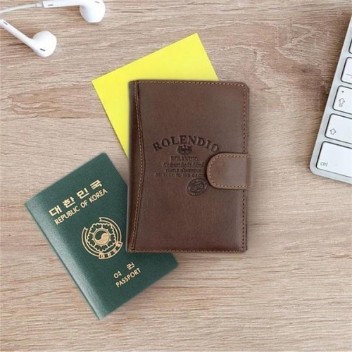 Rly 여행계획 카드포켓 동전 지폐 실용적 소가죽 여권지갑 S9503490