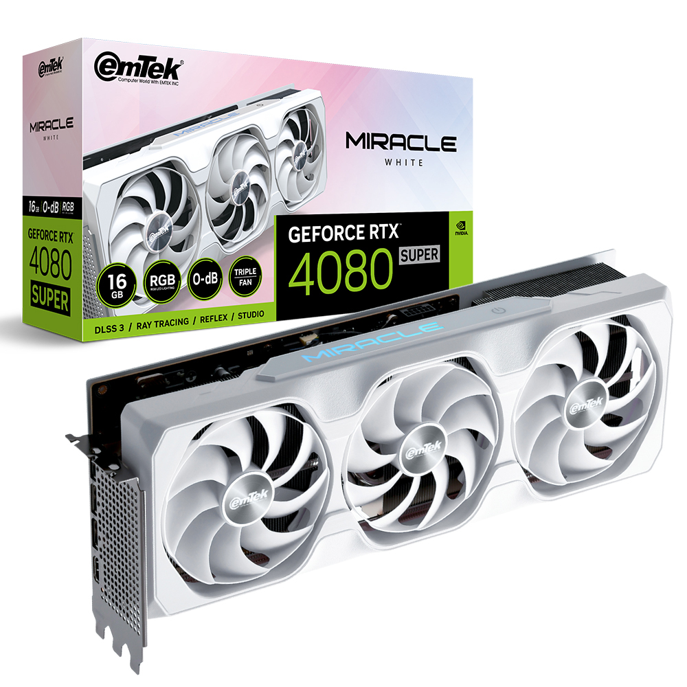 이엠텍 지포스 RTX 4080 SUPER MIRACLE WHITE D6X 16GB_이미지