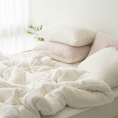 밀크 10mm 라셀 극세사 차렵이불 패드 베개세트