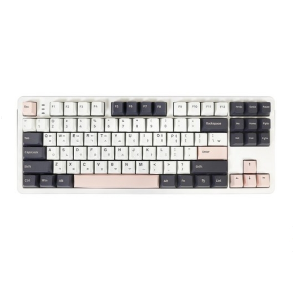 QSENN Q87 PBT 유무선 기계식 화이트 (저소음 바다소금축)_이미지