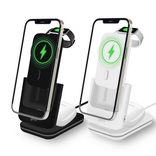 지클릭커 15W 그릭 폴딩 with 워치 3in1 맥세이프 보조 배터리 충전기 세트 (갤럭시/애플워치용)