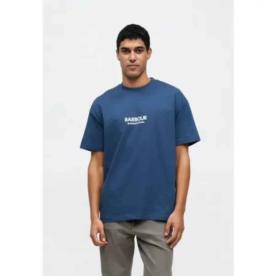 바버 인터내셔널 포뮬러 프린트 티셔츠 인시그니아 블루 7467198