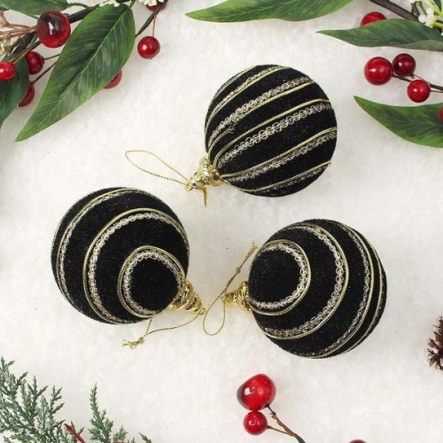  프린세스 블랙시크 반짝이볼 8cm 3개 세트 WFL007K