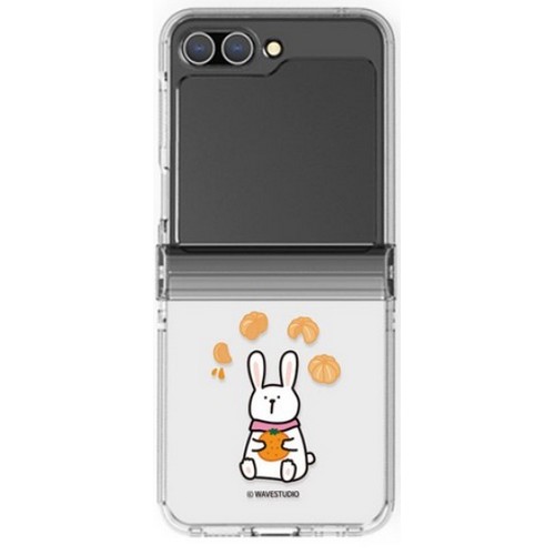 갤럭시Z 플립6 귤토끼 귀여운 겨울간식 힌지가드 휴대폰 케이스