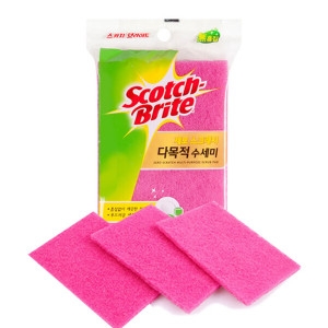 쓰리엠 제로스크래치 다목적 수세미 3개입 핑크