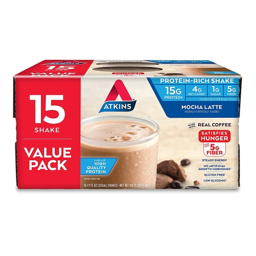 앳킨스 프로틴 리치 쉐이크 325ml 15개입 모카 라떼 Atkins Gluten Free Protein-Rich Shak..