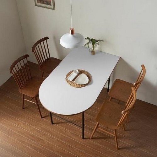 라룸 한샘몰 크렘므 HPM 반타원 식탁 1400 (의자별도)