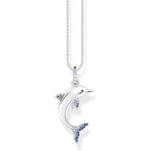 스털링 토마스 사보 목걸이 KE2144 644 1 L45V 블루 스톤이 돌고래 실버 길이 40cm x 45cm 큐빅 지르코니아_이미지