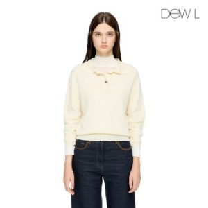 듀엘 D ESSENTIAL 노치넥 카라 니트 풀오버 IV_D243KSK302