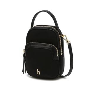 LF 헤지스 블랙 나일론 더블지퍼 큐빅장식 크로스 미니백_HIWA5F430BK