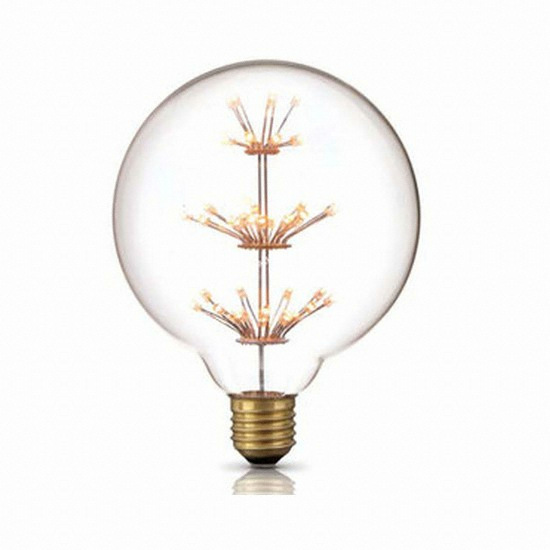 씨티오 LED G125 눈꽃 엔틱램프 전구색 2W (1개)_이미지