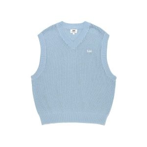 LEE 리 브이넥 스카시 니트 베스트 스카이 블루 LE2401KT09SB 302560_이미지