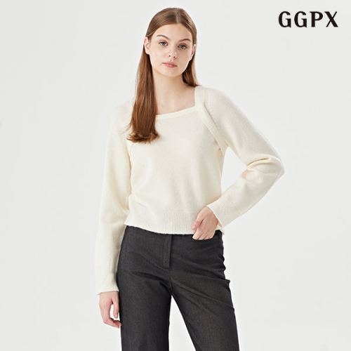  GGPX 데일리 레이어드 스퀘어 여성 긴팔 니트 GOCKT010D