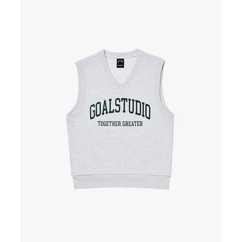 골스튜디오 LETTERING VARSITY VEST-MELANGE GREY 1700168