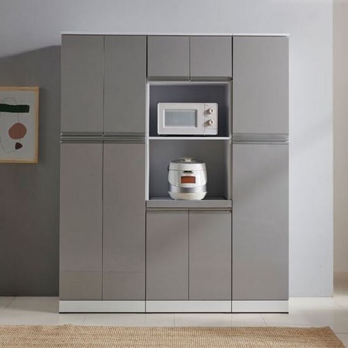 라자가구 비바 엘 UV 키큰 렌지대 수납장 세트 1800_이미지