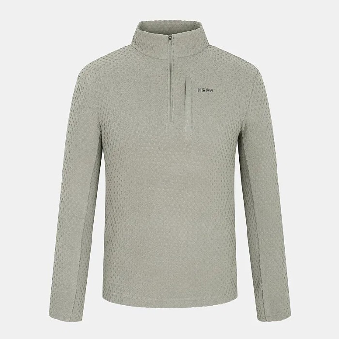 마운틴 자카드 아웃도어 등산 플리스 집업 티셔츠 7J75406