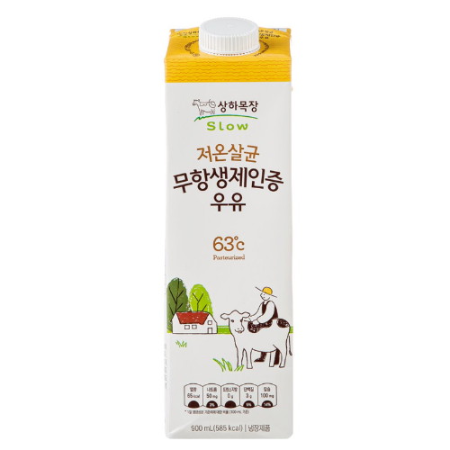 매일유업 상하목장 저온살균 무항생제인증 우유 900ml (12개)_이미지