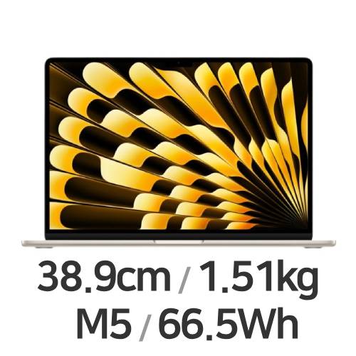 APPLE 맥북에어15 M5 10코어 CPU, 10코어 GPU 골드 영문이미지입니다. 누르면 해당 게시물로 새창이동합니다.