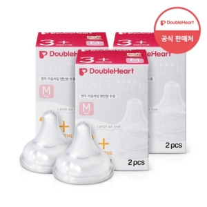 더블하트 소프트터치 모유실감 3세대 젖꼭지 6개입 (M)_이미지