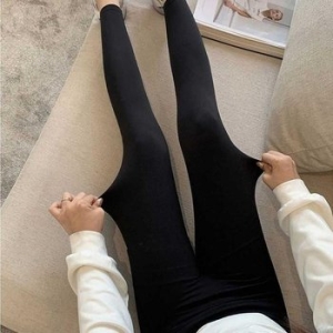 ONM 여자 짐웨어 애슬레저 룩 쫀쫀한 블랙 스판 레깅스 32102538