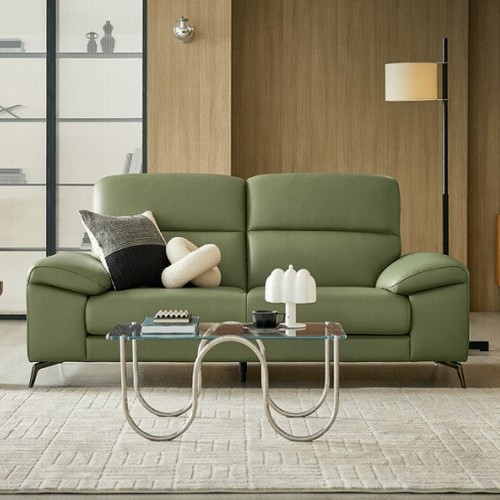 드로우 슈렁큰 천연가죽 소파 3인용