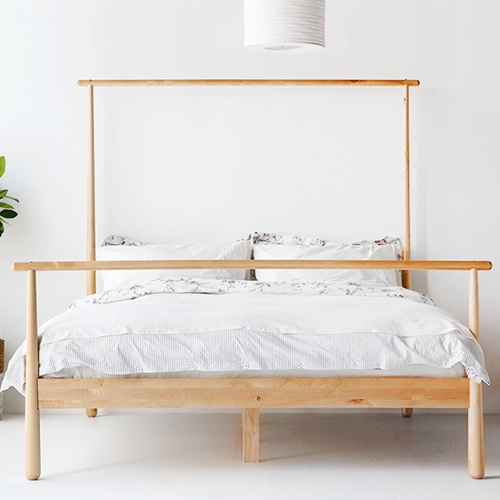마켓비 VIENA 원목 침대 Q (매트별도)_이미지