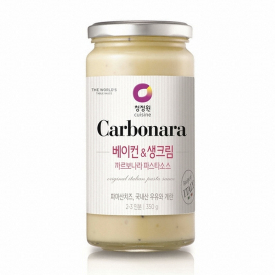 청정원 베이컨&생크림 까르보나라 파스타소스 350g (1개)_이미지