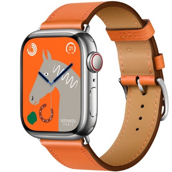 APPLE 워치 시리즈8 에르메스 41mm Cellular 실버 스테인리스 스틸 (싱글투어)