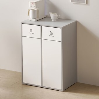 바로방가구 랜디 슬림 재활용 2칸 분리수거함 <b>수납장</b> <b>600</b>