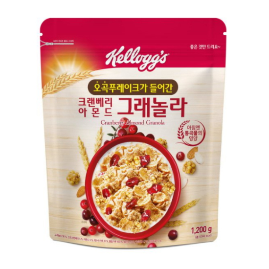 켈로그 크랜베리 아몬드 그래놀라 1.2kg (1개)