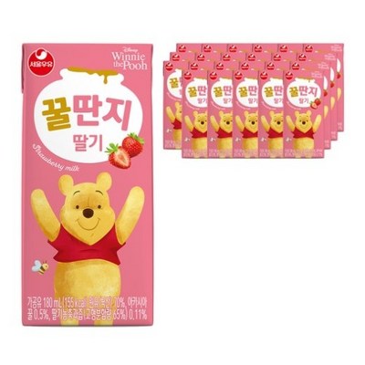 서울우유 딸기 꿀딴지 180ml (120개)_이미지