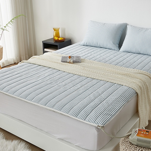 쇼핑스토리엔 르헤브 딥슬립 누빔 블루 온수매트 커버 (퀸, 150x200cm)_이미지