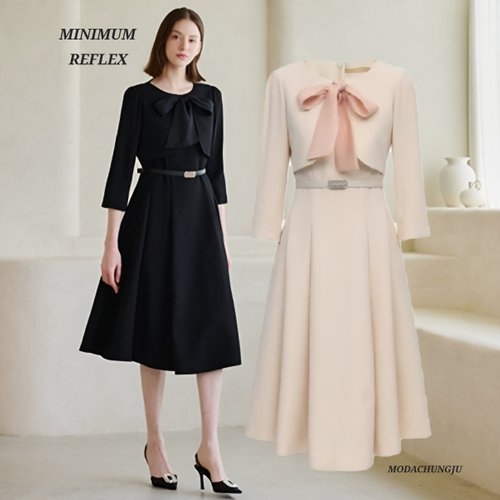 미니멈 MD 리본 플레어 원피스 MD MYCAWO7030LE_이미지