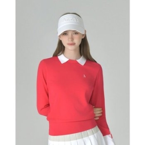 골프 여성 코랄 여성 홑겹 카라 니트 HWSW5C617C2