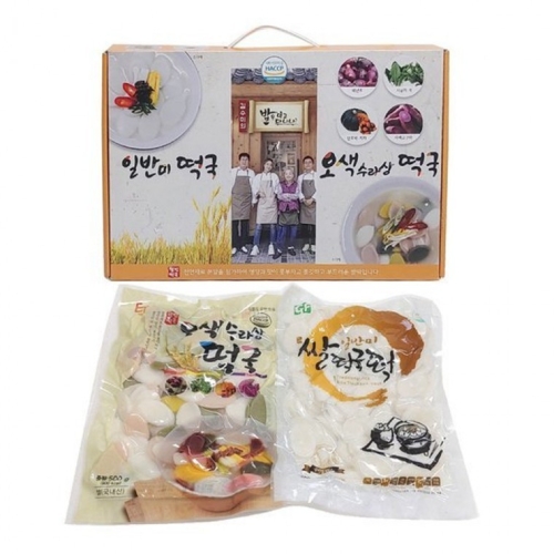 나팔꽃F&B 김수미 국산 떡국 설 선물세트 일반500g+오색500g 떡국떡 국내산쌀_이미지