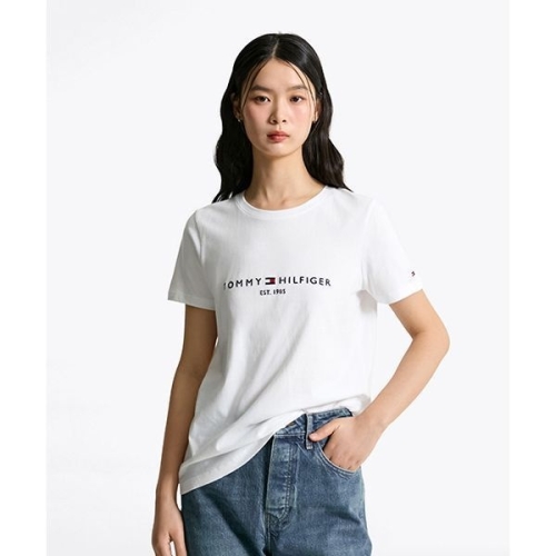 타미힐피거 TOMMY HILFIGER 자수 로고 크루넥 반팔 티셔츠 T22F1TTO081WT1YBR T22F1TTO081WT1YBR .._이미지