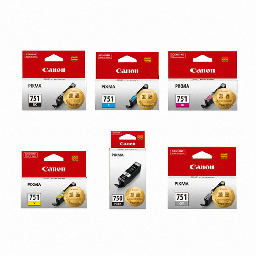Canon 정품 PGI-750PGBK, CLI-751BK, CLI-751C, CLI-751M, CLI-751Y, CLI-751GY 6색 세트