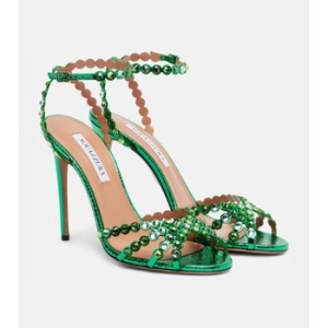 아쿠아주라 Tequila 임벨리시드 메탈릭 레더 샌들 P01097560_이미지