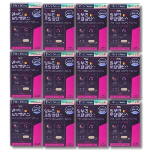 한국생활건강 닥터스노트 액티브 365 알부민 토탈밸런스 600mg 60정 (12개)