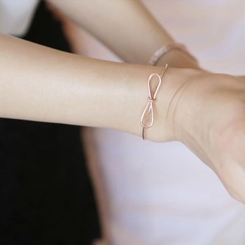 제이로렌 8B0580-1 리본디테일의 로즈골드 실버 뱅글_ 676875_이미지
