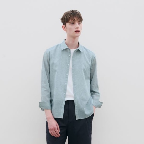 마인드브릿지 남자 반팔 린넨 남방 셔츠 MXWS31N1_이미지