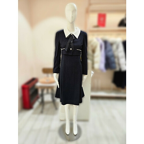 칼라배색 리본장식 원피스GR3M0OP911 77 NV10 네이비